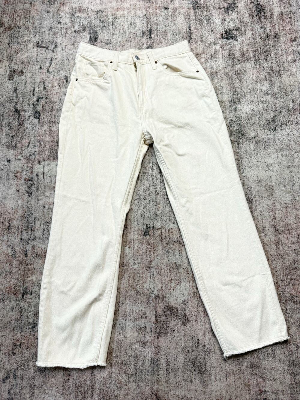 Old Navy Girls High Rise Slouchy Straight Jeans Size 14 Frayed Hem